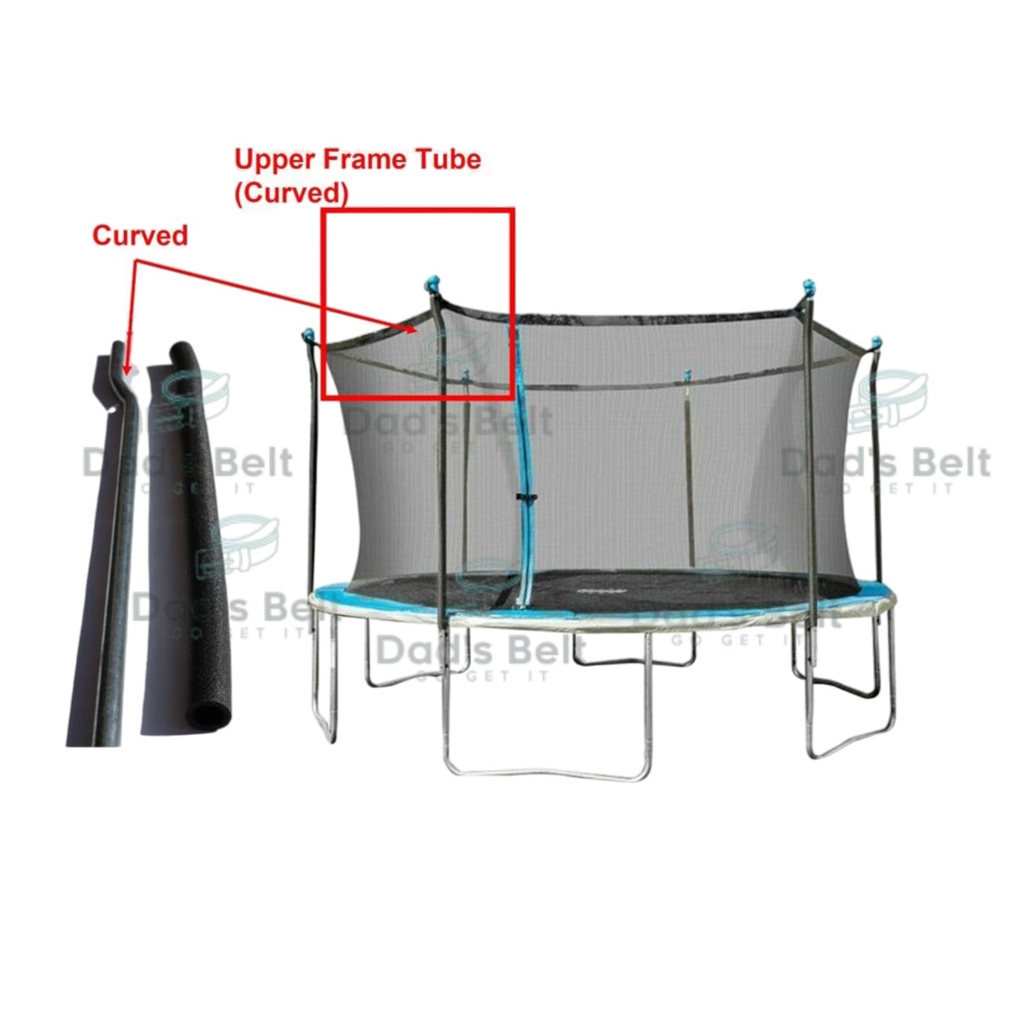 UPPER FRAME Tube 12 Ft Replacement Trampoline Enclosure Set of 2 Bounce Pro